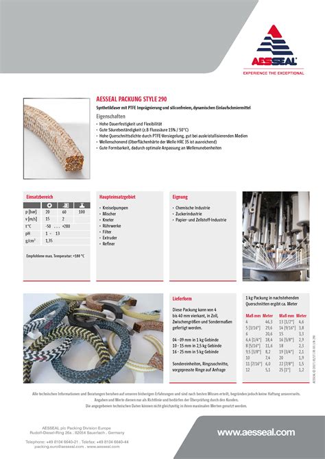 Packung Style Brochure Aesseal