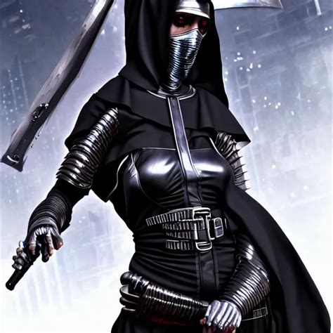 Cyberpunk Nun Warrior Highly Detailed K Hdr Stable Diffusion