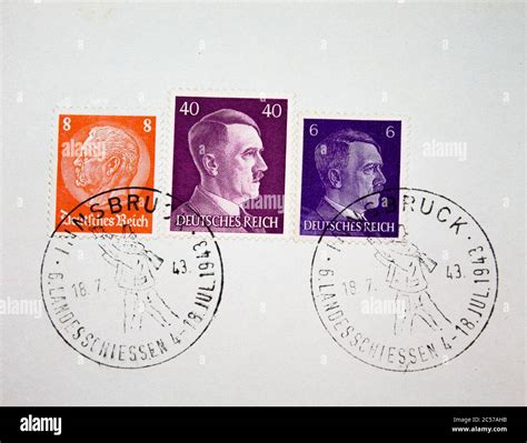 Trois Timbres Adolf Hitler Et Hindenburg Timbre Poste De Lempire