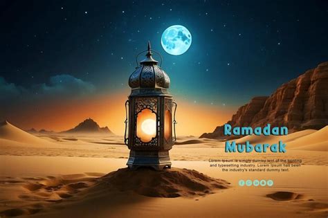 Premium Psd Islamic Lantern Ramadan Kareem Eid Mubarak Islamic