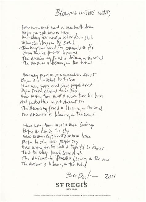 Bob Dylan's handwritten lyrics to Blowin' in the Wind are in Iconic Auctions' May 15th online ...