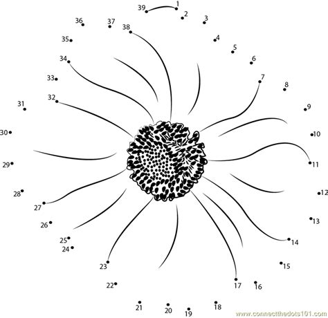 Flower Connect The Dots Printable