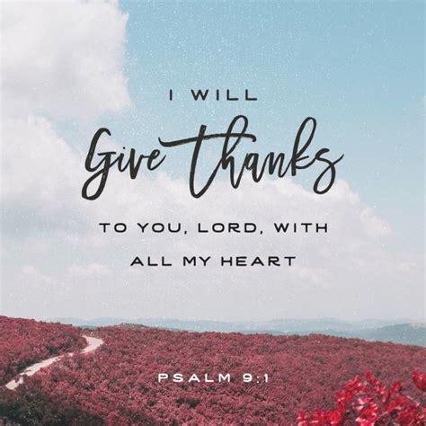 I Will Give Thanks To You Lord With All My Heart I Will Tell Of All