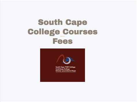 South Cape College Courses Fees - TVET Colleges