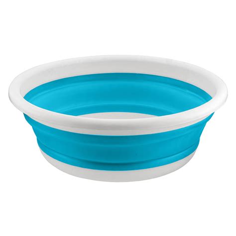 38cm Collapsible Round Washing Up Bowl - Blue - Plastic Storage Boxes