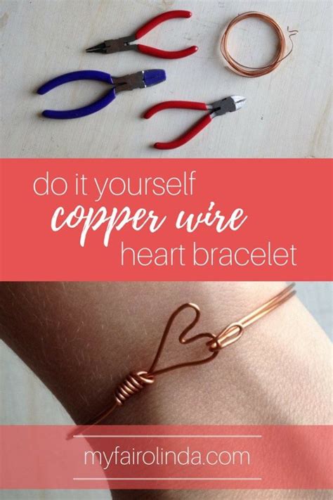 Diy Copper Wire Heart Bracelet Copper Diy Copper Wire Crafts Wire Bracelets Diy