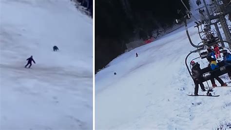 WATCH Terrifying Video Shows Man Being Chased By Bear While Skiing C103