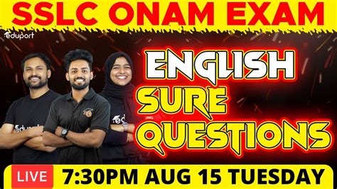 SSLC English Sure Question Onam Exam 2023 Eduport SSLC YouTube