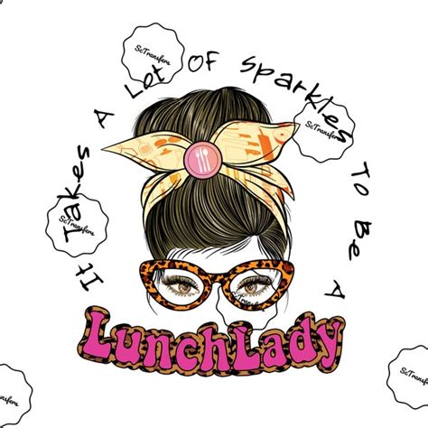 Messy Bun Lunch Lady Etsy