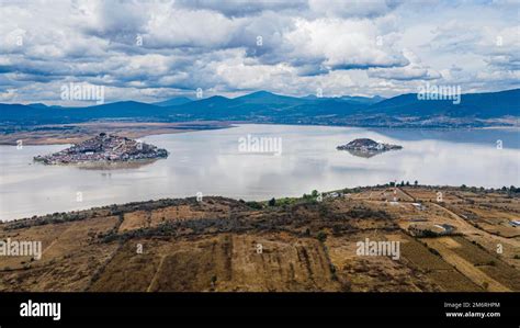 Aerial Of The Janitzio Island On Lake Lake Patzcuaro Michoacan Mexico