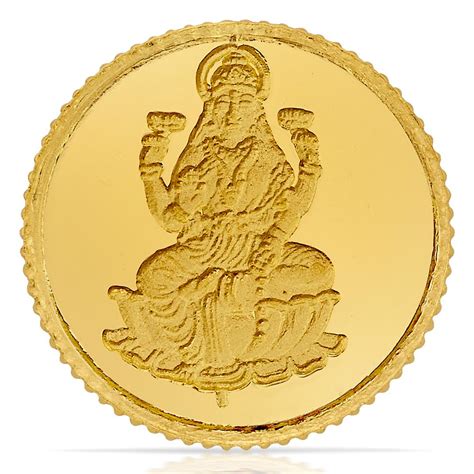 24 Kt Yellow Finish 1 Gram Goddess Laxmi Gold Coin Gold Reliance Jewels