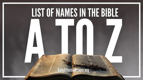 List Of Names In The Bible From A To Z Their Biblical Meanings