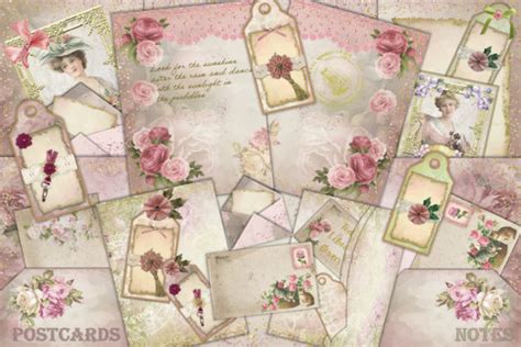 Shabby Chic Journaling Kit Free Ephemera Graphic By The Paper Princess · Creative Fabrica