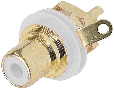 Rean Nys367 9 Gold Plated Rcaphone Chassis Mount Socket White