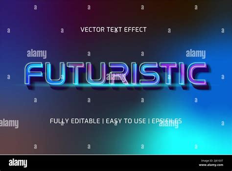 Futuristic Text Effect Fully Editable Stock Vector Image Art Alamy