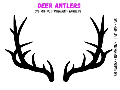 Antlers Svg Deer Antlers Silhouette Elk Antlers Clipart Reindeer Antlers Cut File Deer