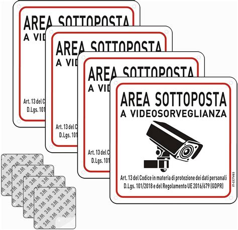 Cartello Area Videosorvegliata Pezzi Cartello Videosorveglianza