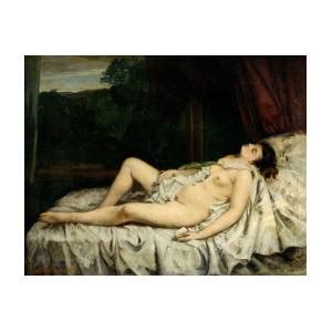 Sleeping Nude Painting By Gustave Courbet Fine Art America