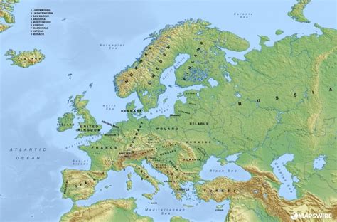 Mapa imprimível da Europa gratuito e em alta qualidade