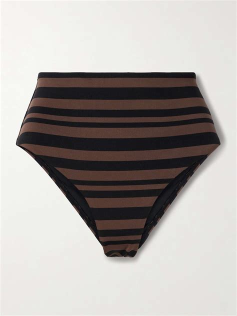 MATTEAU The High Waist Striped Recycled Bikini Briefs NET A PORTER