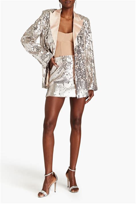 Rotate Birger Christensen Sequined Mesh Mini Skirt The Outnet