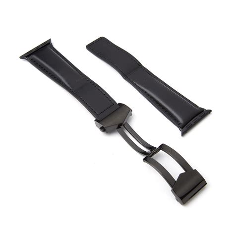 Super Soft Leather Apple Watch Strap // Black (38mm-40mm // Stainless