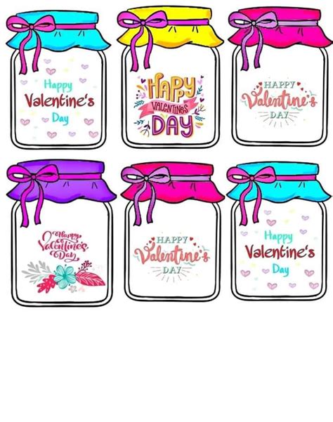 Valentine S Day Mason Jars With Hearts And Ribbons On Them All