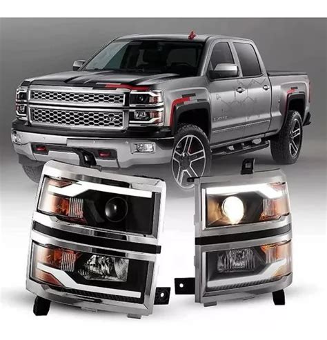 Faros Led Cromados Cheyenne Silverado Meses Sin Inter S