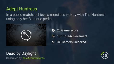 Adept Huntress Achievement In Dead By Daylight