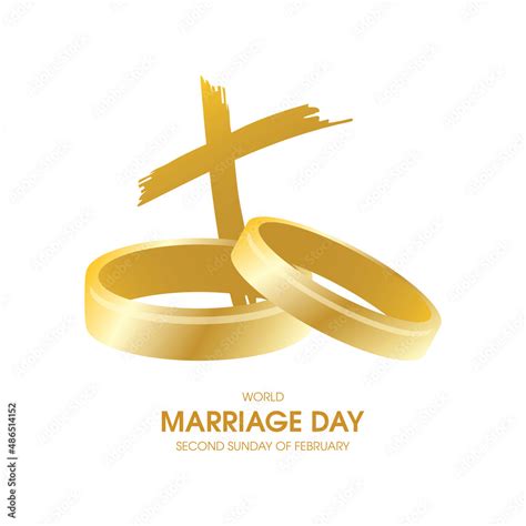 Vecteur Stock World Marriage Day Vector Golden Wedding Rings With