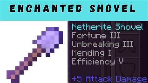 How To Enchanted Netherite Shovel Minecraft Youtube