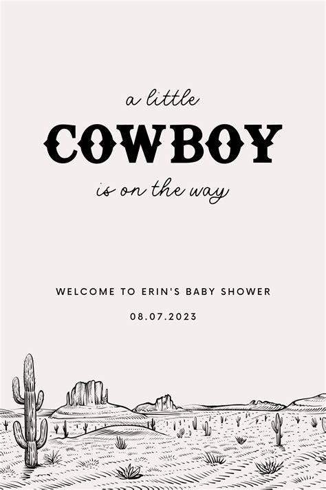 Cowboy baby shower welcome sign free baby shower printable baby boy ...