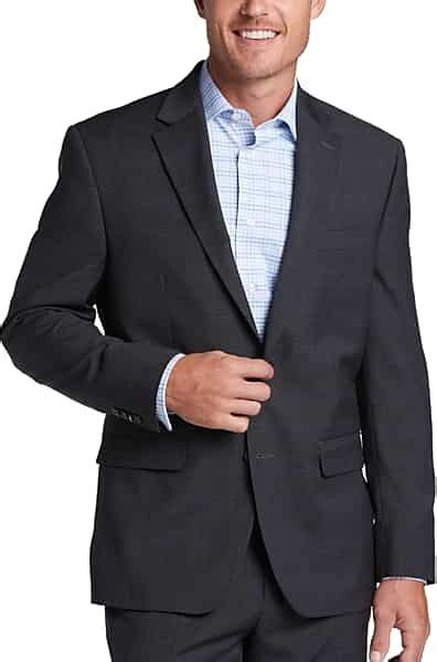 Collection By Michael Strahan Men S Michael Strahan Classic Fit Vested Suit Charcoal Plaid