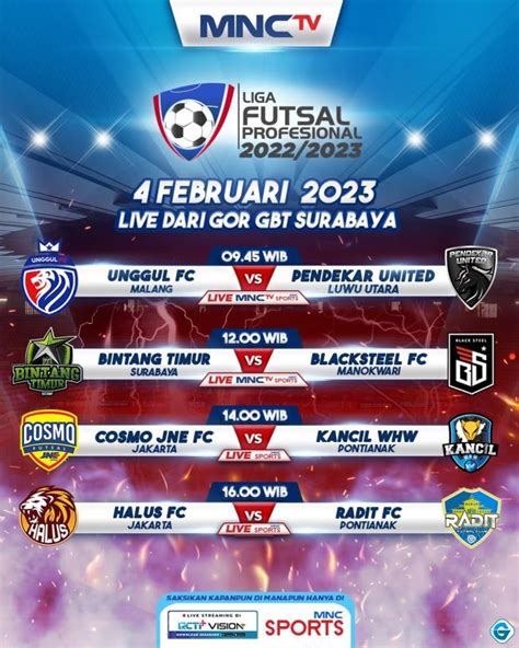 Jadwal Liga Futsal Profesional 2022 23 Bintang Timur Surabaya Vs Black