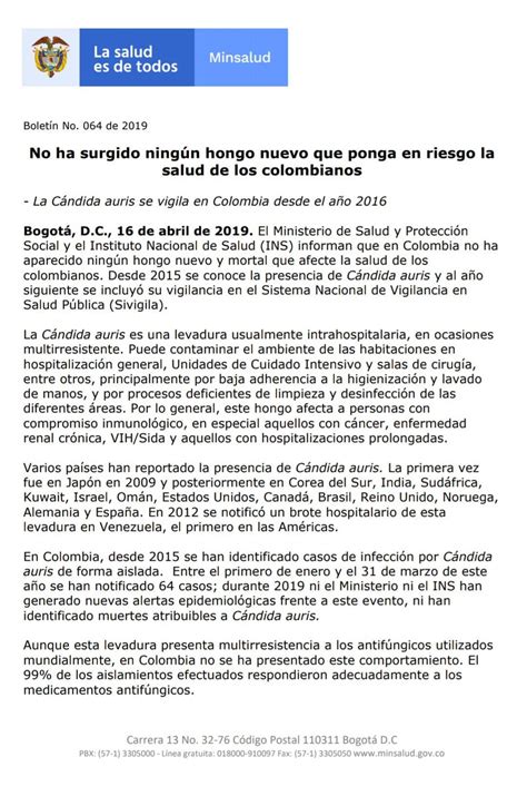 MinSaludCol on Twitter Noticia No ha surgido ningún hongo nuevo que