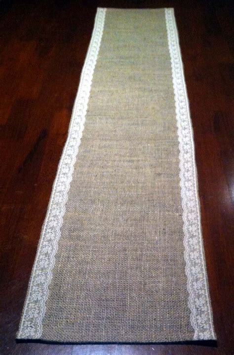 Hessian And Lace Table Runner