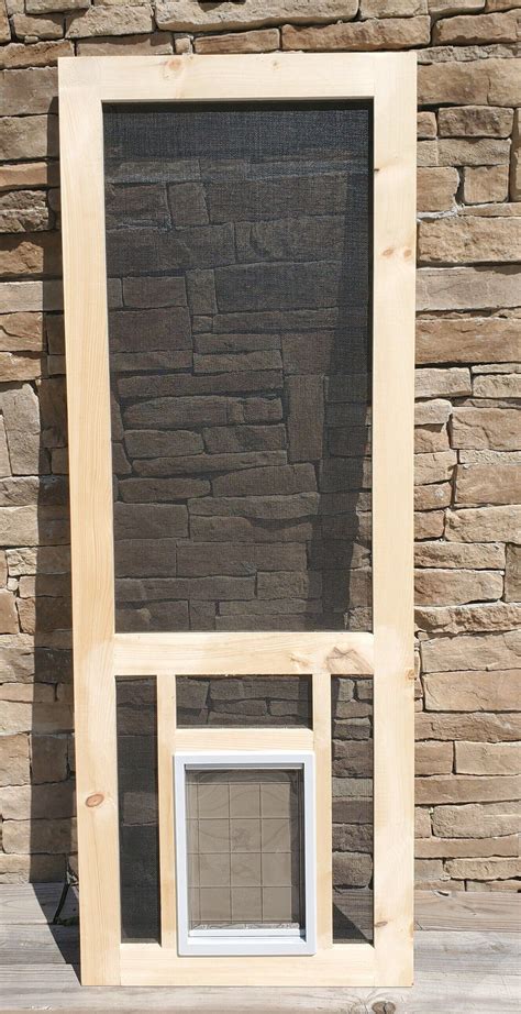 Custom Wood Screen Door With Doggie Door - Colonial Style - Etsy | Diy