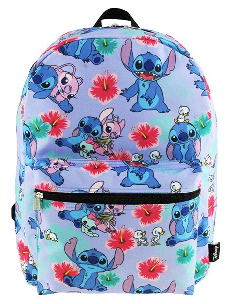 Disney Lilo And Stitch 16 Inch All Over Print Backpack With Laptop Sleeve