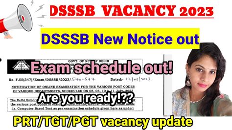 Dsssb New Notice Out Dsssb Exam Schedule Out For Various Post Dsssb