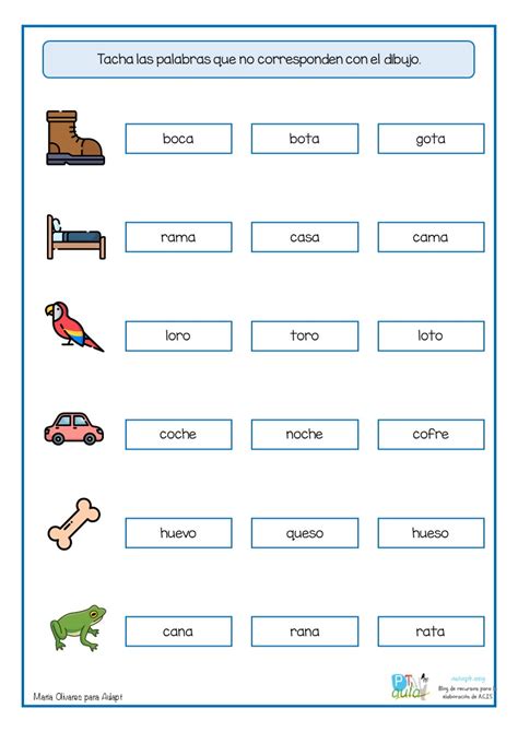Discriminaci N Auditiva Identifica La Palabra Correcta Aula Pt