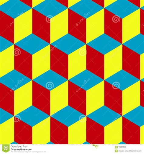 Seamless Abstract Cube Geometric Vector Cool Pattern Stock