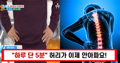 “하루5분이면 됩니다” 자연치유 전문가가 알려주는 허리통증 없애는 간단한 운동방법