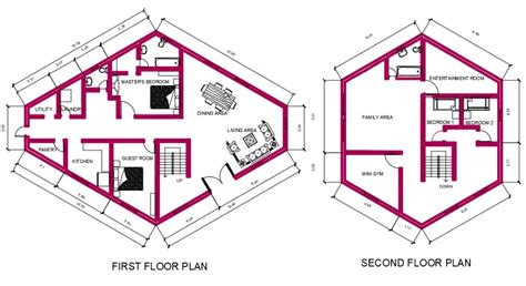 Architecture House Ground Floor And First Floor Plan Dwg File Artofit