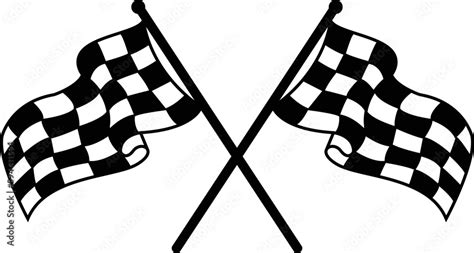 Two Crossed Checkered Nascar Racing Flags Svg Vector Cutfile For Cricut