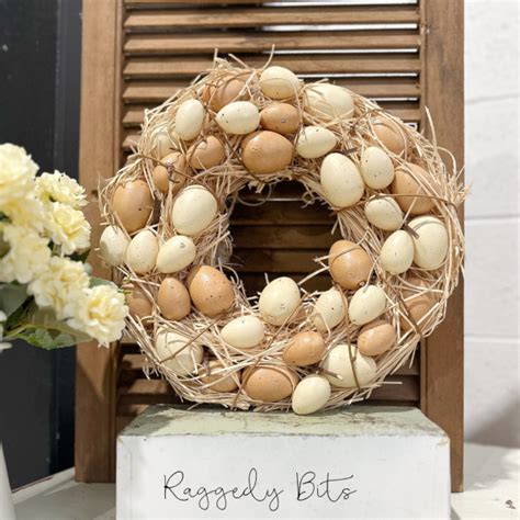 Farmhouse Easter Egg Wreath Raggedy Bits