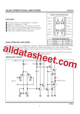 LM324 Datasheet(PDF) - HTC Korea TAEJIN Technology Co.