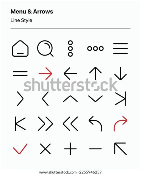 customizable menu arrow icons  style stock vector royalty
