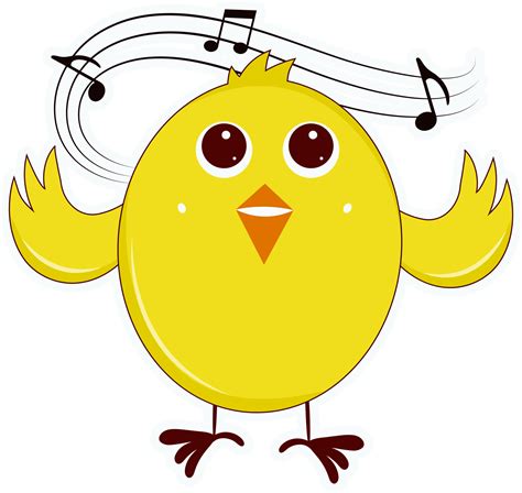 Singing Or Music Yellow Bird Character Flat Element. 24158760 Vector ...