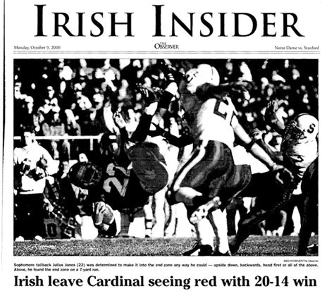 History Of The Matchup Through The Eyes Of The Observer Notre Dame Vs