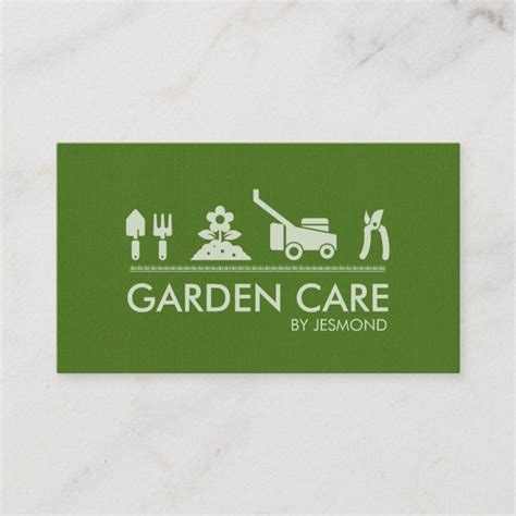 Lawn Care Business Card With Darker Green Colors Artofit